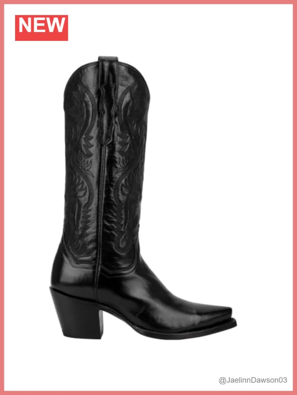 Women's Leather Embroidered Snip Toe Pull-On Boots Western Equestrian Style